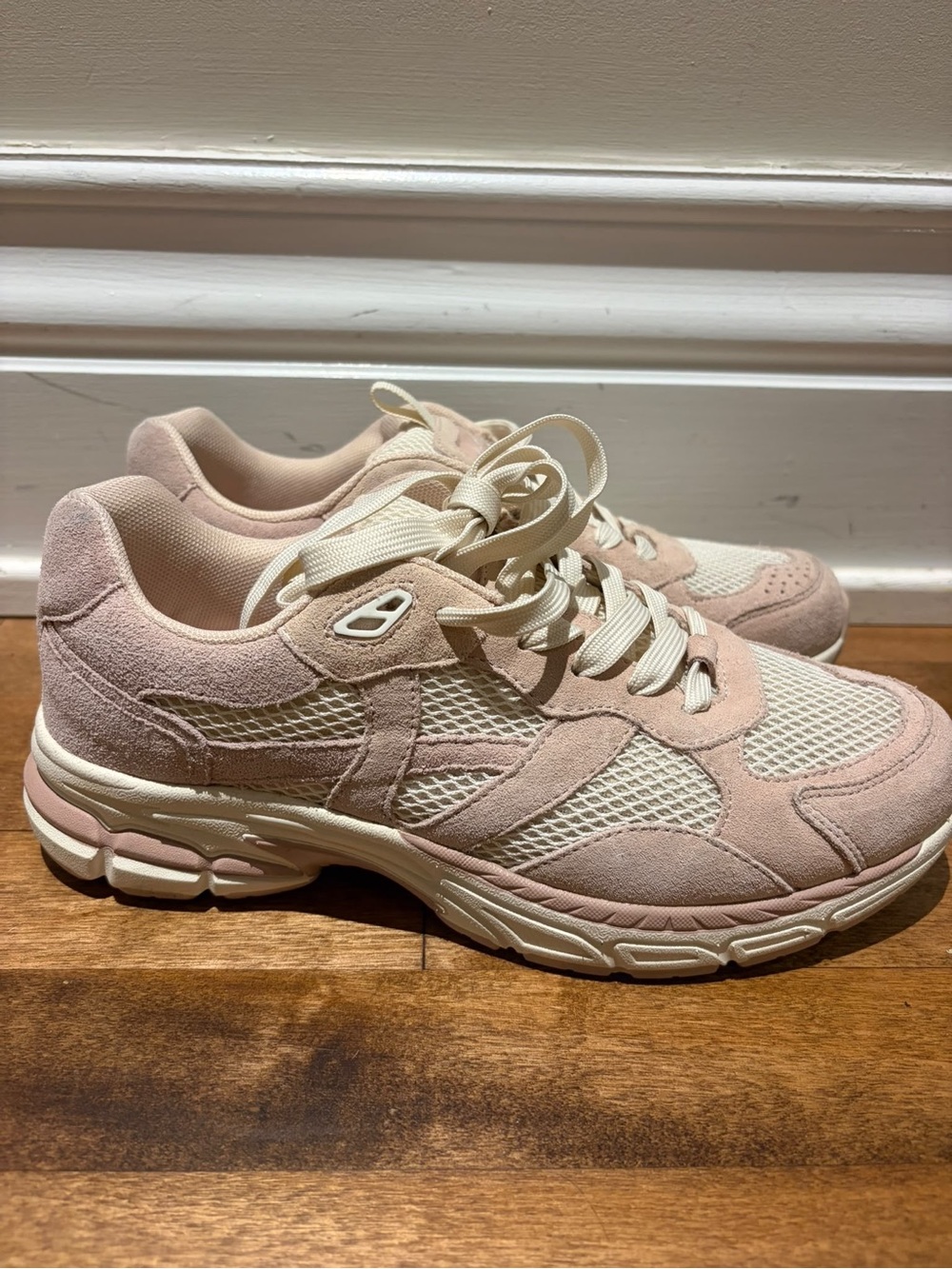 Aldo Women's Blush Pink & Cream Mesh Suede Sneakers